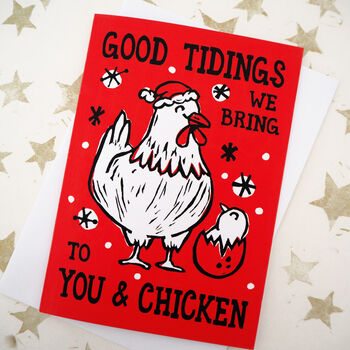 Chicken Funny Christmas Card Pack Or Five Or 10, 2 of 3