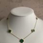 18 K Gold Plated Four Leaf Clover Necklace Emerald, thumbnail 3 of 4
