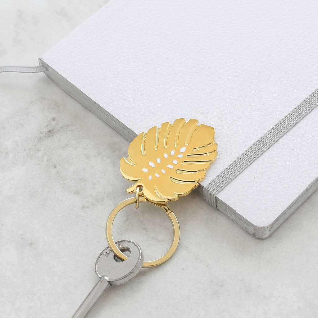 Image of Monstera Leaf Gold Keyring