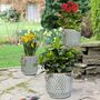 Set Of Three Textured Metal Plant Pots, thumbnail 1 of 2