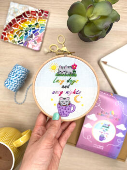 Lazy Days And Cosy Nights Embroidery Kit, 4 of 8