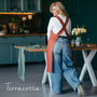 Linen Cross Back Apron | Japanese No Tie Pinafore With Pockets, thumbnail 2 of 12
