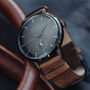 Filton Mens Leather Strap Watch With Free Engraving, thumbnail 2 of 11