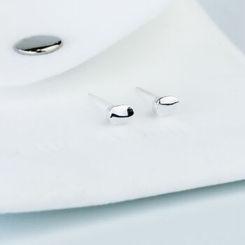 Sterling Silver Simple Curved Stud Earrings, 4 of 5