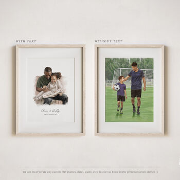 Anniversary Family Portrait Gift – Hand Drawn Watercolor Art Print, 10 of 10
