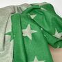 Cashmere Blend Star Scarf In Green And Grey, thumbnail 2 of 3