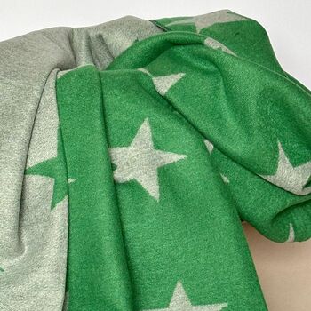Cashmere Blend Star Scarf In Green And Grey, 2 of 3