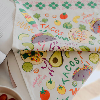 Tacos Organic Cotton Tea Towel, 3 of 6