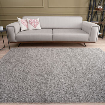 The Rugs Plain Grey Shaggy Rug, 6 of 12
