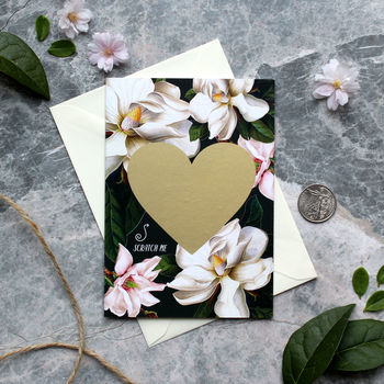 Scratch Off Black Magnolia Bridesmaid Card, 3 of 3