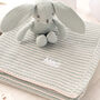 Cream And Grey Mini Stripe Baby Blanket, thumbnail 4 of 12