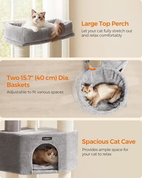 Heavy Duty Cat Tower With Scratching Posts And Caves, 4 of 11