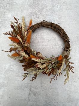 Small Dried Flower Autumn Wreath, 5 of 9