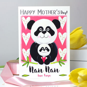 Personalised Panda Nan Mother's Day Card, 2 of 7