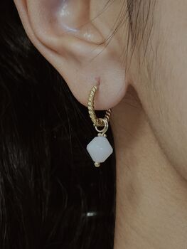 Aurora Rhombus Dendritic Agate Earrings, 4 of 8