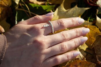 Sterling Silver Ball Bead Ring With Mini Bearded Dragon, 2 of 10