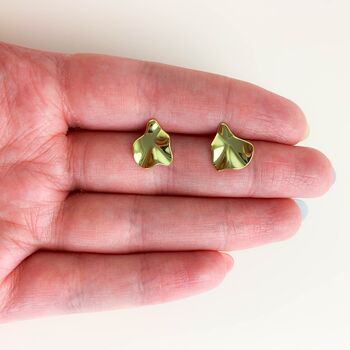 Sterling Silver Abstract Plate Stud Earrings, 5 of 5