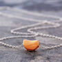 Rose Gold Plated Silver Bean Pendant Necklace, thumbnail 1 of 4