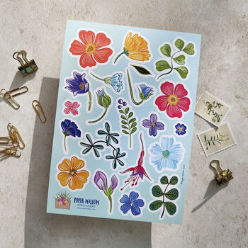 Whimsical Floral Vinyl Sticker Sheet, 5 of 5