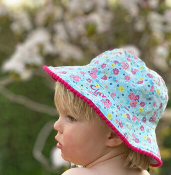 Personalised Children's Floral Summer Hat, 2 of 2