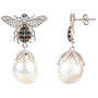 Honey Bee Baroque Pearl Drop Earring Silver, thumbnail 3 of 4