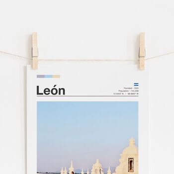 Personalised Minimalist Travel Poster | Leon Cathedral, 2 of 6