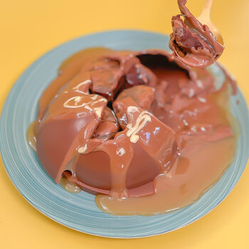 Brownie Bomb Egg With Hot Salted Caramel, 5 of 5