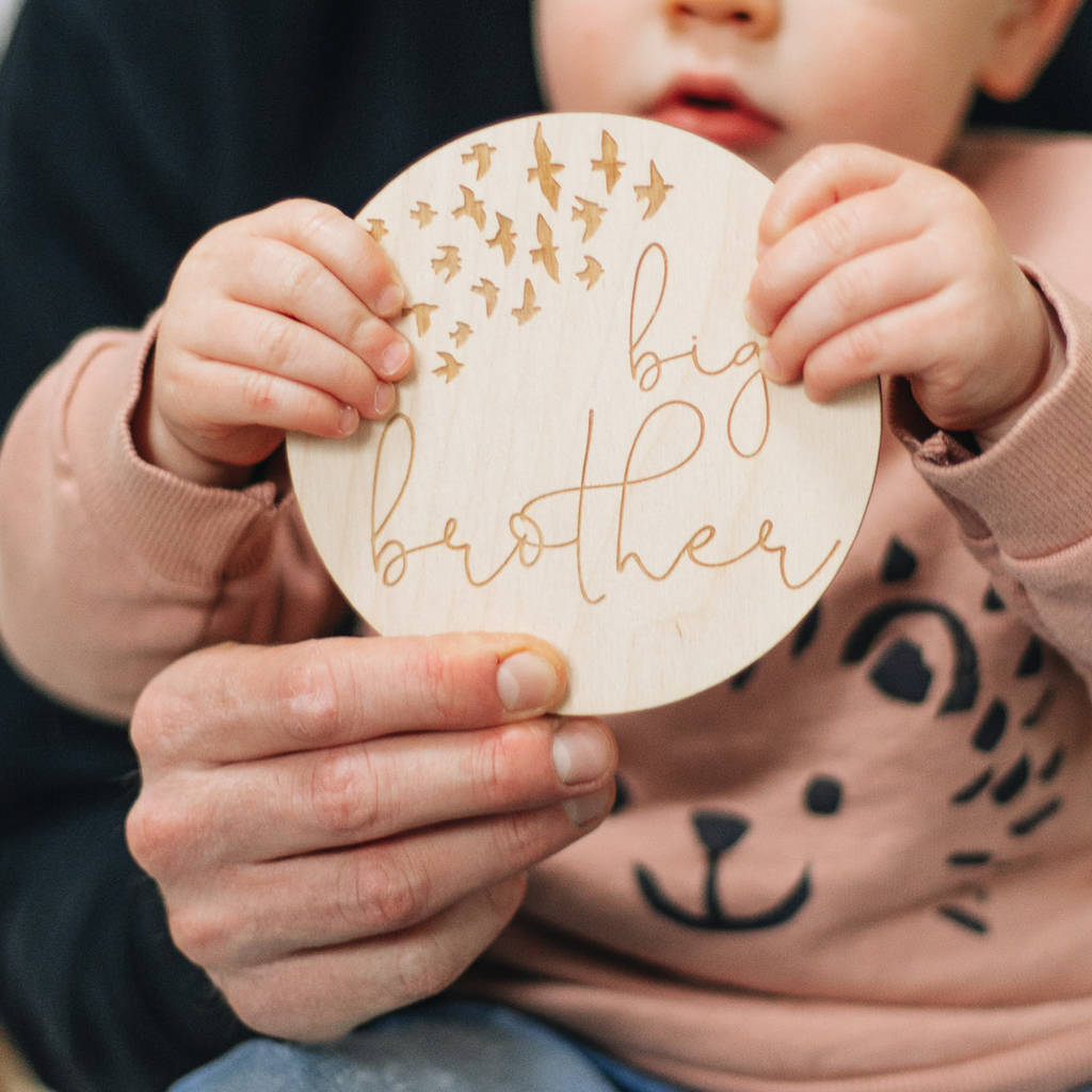 Big Brother Birth Announcement Photo Keepsake By Clouds and Currents