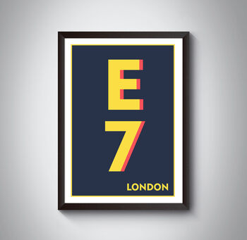 E7 Leytonstone, Stratford London Postcode Print, 9 of 10