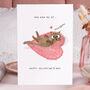 Funny Black Cat Meow Valentine Card, thumbnail 2 of 5