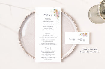 Wedding Menu Floral Pink Lilies, 2 of 5