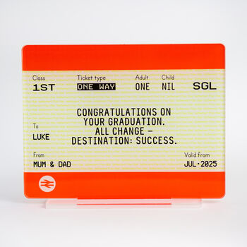 Personalised Train Ticket Graduation Gift, 3 of 4