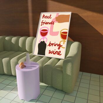 Friends Bring Wine Print, 5 of 5