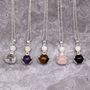 Healing Hands Tigers Eye Pendant Necklace | Silver Plated, thumbnail 3 of 7