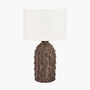 Textured Dot Brown Stoneware Table Lamp With Shade, thumbnail 2 of 9