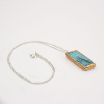 Turquoise Reef Small Drop Sterling Silver Pendant, 3 of 3