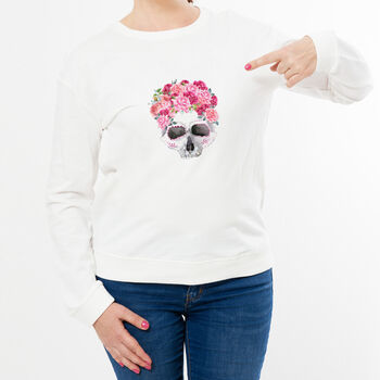 Flower Skull Print Sweatshirt, 5 of 5
