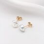 Dot Keshi Pearl Stud Earrings, thumbnail 3 of 3