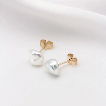 Dot Keshi Pearl Stud Earrings, 3 of 3