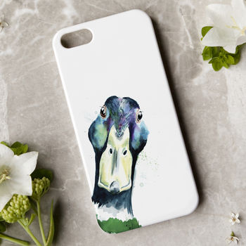 Inky Mallard Phone Case With Optional Message, 3 of 7