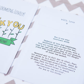 Personalised 'Thank You' Sunflower Seed Packet, 6 of 7