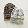 Fair Trade Unisex Reversible Beanie Hat Repurposed Wool, thumbnail 1 of 11