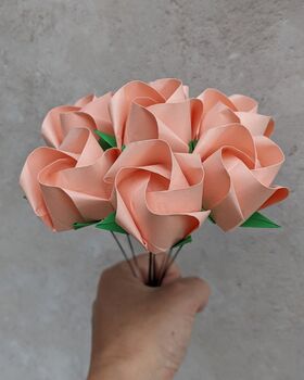 Pastel Origami Paper Roses Bouquet, 5 of 11