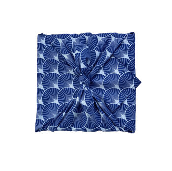 Fabric Gift Wrap Reusable Furoshiki Indigo Fans, 6 of 7