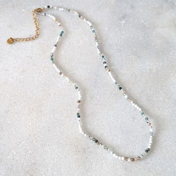 Inner Peace, Balance, Grounding And Abundance Skinny Gemstone Beaded Necklace, 3 of 8