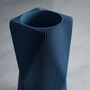 3D Diamond Shape Vase In Navy Blue For Dried Flowers, thumbnail 3 of 8