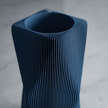 3D Diamond Shape Vase In Navy Blue For Dried Flowers, 3 of 8