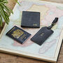 Personalised Leather Passport Cover And Luggage Tag Set, thumbnail 2 of 9