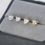 Sterling Silver Trillion Cut Cz Stud Earrings, thumbnail 3 of 12