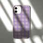 Purple Gingham Eco Friendly, Biodegradable Phone Case, thumbnail 8 of 8